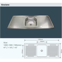 Wholesale Portable Camping Bathroom Hand Wash Stainless Steel Kitchen Sink with Double Drainboard